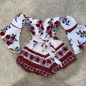 Floral Off Shoulder Romper